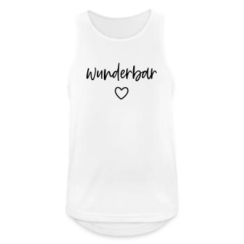 wunderbar Herz - Männer Tank Top atmungsaktiv - Weiß - Vorne - Nick (188cm)