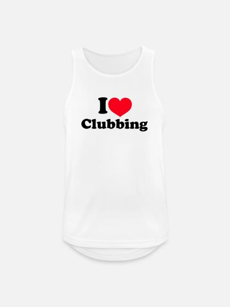 I Love Clubbing - Männer Tank Top atmungsaktiv - Weiß