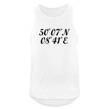Frankfurter Koordinaten Frankfurt am Main - Männer Tank Top atmungsaktiv - Weiß - Vorne - Nick (188cm)