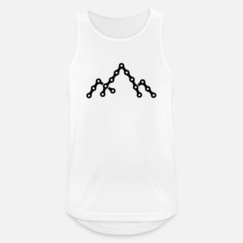 Fahrradkette mit Bergsilhouette - Männer Tank Top atmungsaktiv - Weiß
