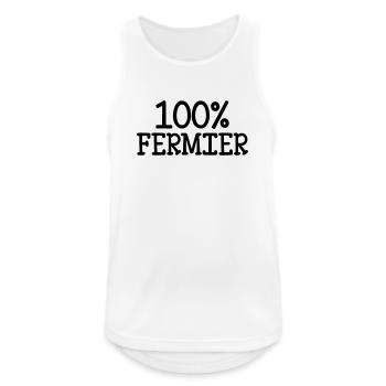 100% Fermier - Débardeur respirant Homme - blanc - Devant - Nick (188cm)