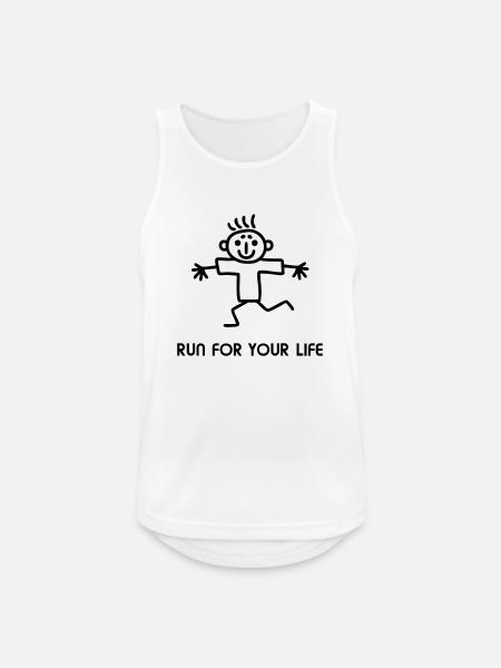 Strichmännchen run - Männer Tank Top atmungsaktiv - Weiß