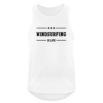 Windsurfen / Windsurfer / Windsurf / Windsurfing - Männer Tank Top atmungsaktiv - Weiß - Vorne - Nick (188cm)