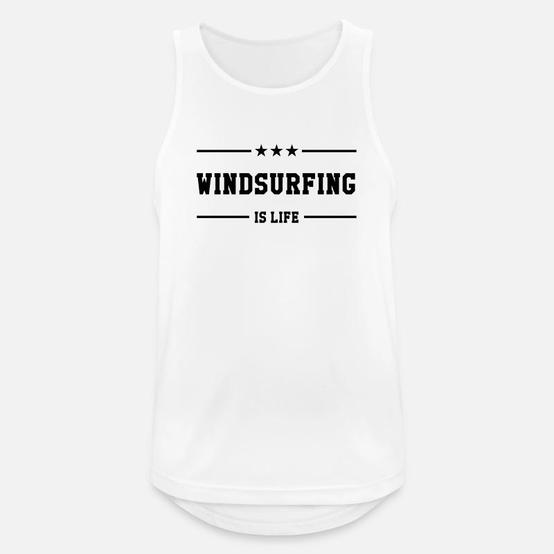 Windsurfen / Windsurfer / Windsurf / Windsurfing - Männer Tank Top atmungsaktiv - Weiß