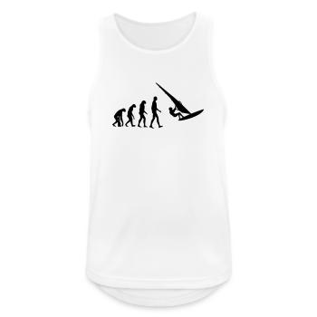 Windsurfen / Windsurfer / Windsurf / Windsurfing - Männer Tank Top atmungsaktiv - Weiß - Vorne - Nick (188cm)