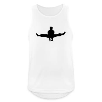 Karaté ou taekwondo double kick teinte - Débardeur respirant Homme - blanc - Devant - Nick (188cm)
