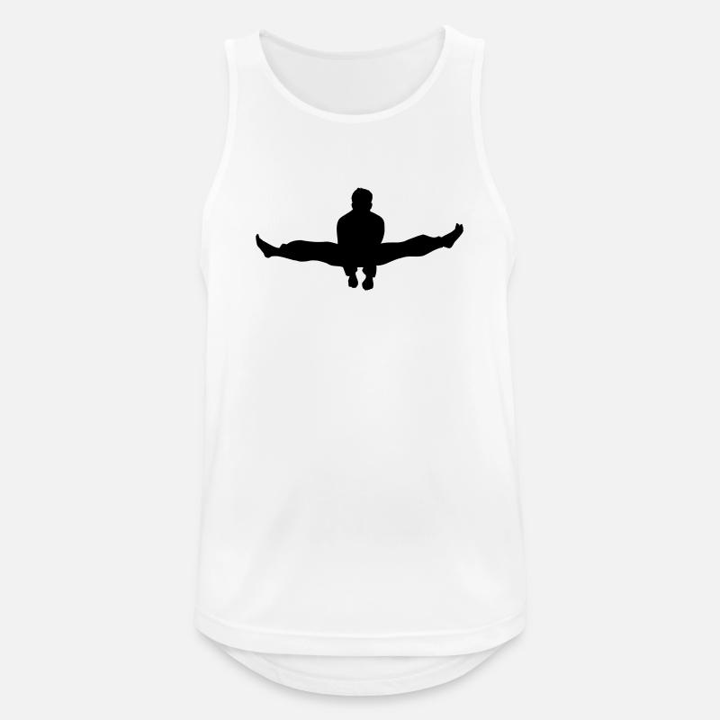Karate oder Taekwondo Double Kick Schatten - Männer Tank Top atmungsaktiv - Weiß
