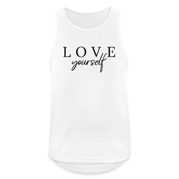Love yourself Typo T-Shirt by Clarissa Schwarz - Men's Breathable Tank Top - white - Front - Nick (188cm)