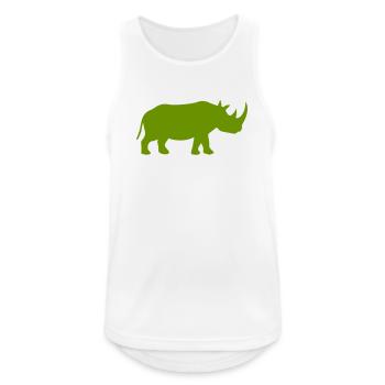 Rhino Silhouette - Men's Breathable Tank Top - white - Front - Nick (188cm)