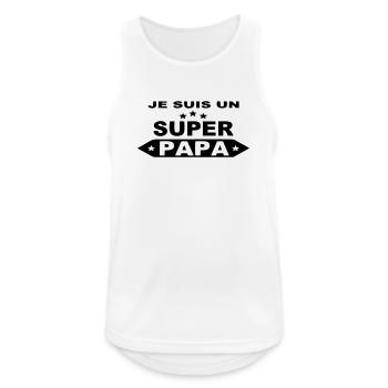 Je suis un super papa - Débardeur respirant Homme - blanc - Devant - Nick (188cm)