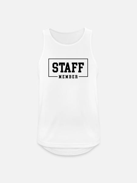 Staff Member - Männer Tank Top atmungsaktiv - Weiß