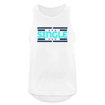 Single Flirten - Männer Tank Top atmungsaktiv - Weiß - Vorne - Nick (188cm)