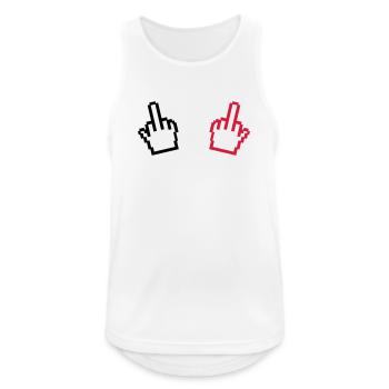 Pixel Mittelfinger - Männer Tank Top atmungsaktiv - Weiß - Vorne - Nick (188cm)