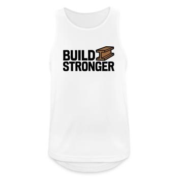 Build Stronger Logo - Männer Tank Top atmungsaktiv - Weiß - Vorne - Nick (188cm)