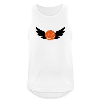 Basketball - Basket Ball - Game - Sport - Player - Männer Tank Top atmungsaktiv - Weiß - Vorne - Nick (188cm)