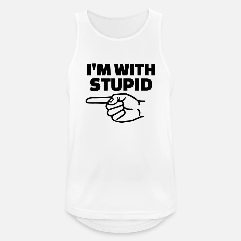 Stupid - Männer Tank Top atmungsaktiv - Weiß
