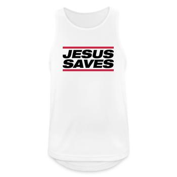 Jesus saves - Men's Breathable Tank Top - white - Front - Nick (188cm)
