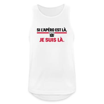 If the aperitif is there I'm there humor - Men's Breathable Tank Top - white - Front - Nick (188cm)