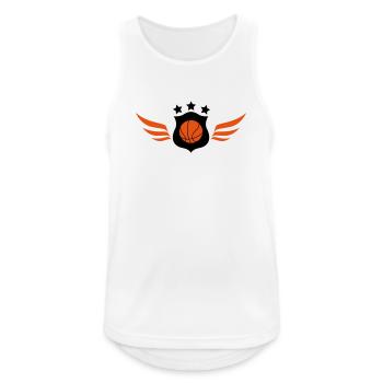Basketball - Basket Ball - Game - Sport - Player - Männer Tank Top atmungsaktiv - Weiß - Vorne - Nick (188cm)
