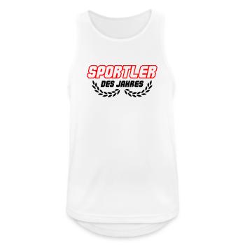 Sportsman lettering in red outline - Men's Breathable Tank Top - white - Front - Nick (188cm)