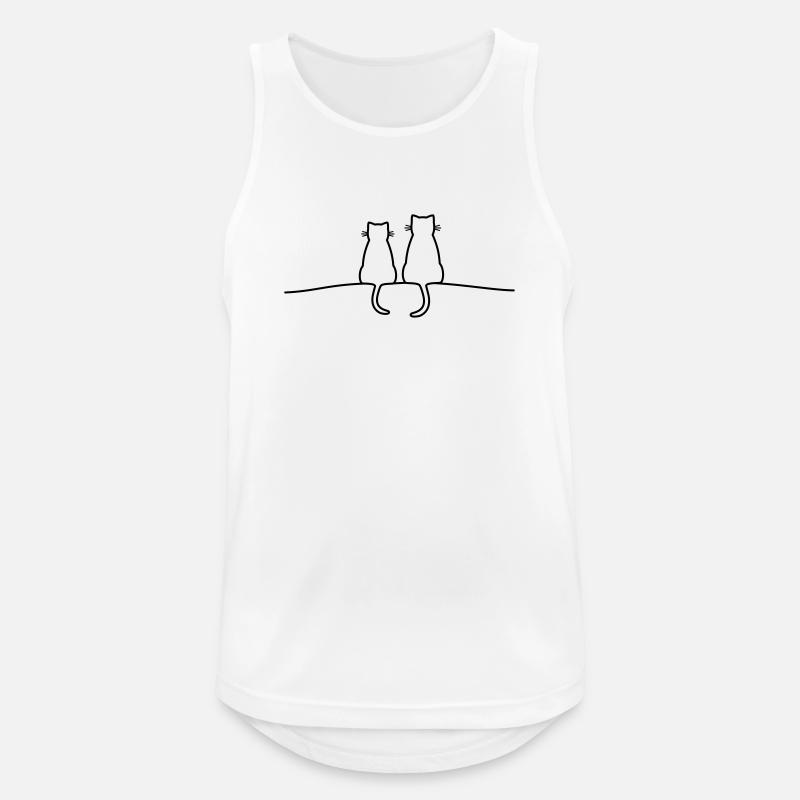Katzen Silhouette Pärchen Geschenkidee - Männer Tank Top atmungsaktiv - Weiß