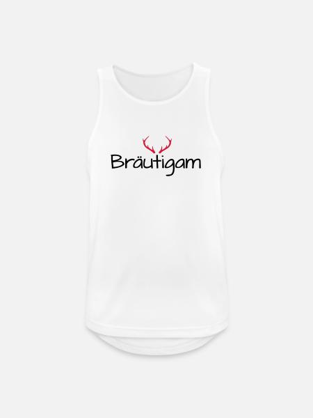Bräutigam Geweih shirt Junggesellenabschied - Männer Tank Top atmungsaktiv - Weiß