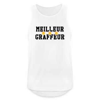 Graffiti / Tag / Writer / Street Art - Männer Tank Top atmungsaktiv - Weiß - Vorne - Nick (188cm)