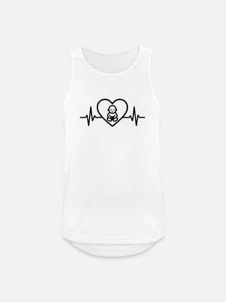 Baby Herz Familie Eltern - Männer Tank Top atmungsaktiv - Weiß