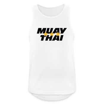 Muay Thai - Männer Tank Top atmungsaktiv - Weiß - Vorne - Nick (188cm)