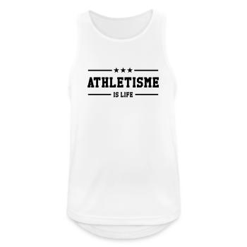 Athletisme is life - Débardeur respirant Homme - blanc - Devant - Nick (188cm)