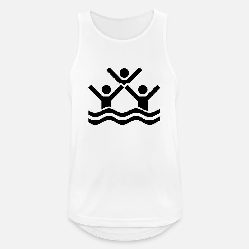 Synchronschwimmen - Männer Tank Top atmungsaktiv - Weiß