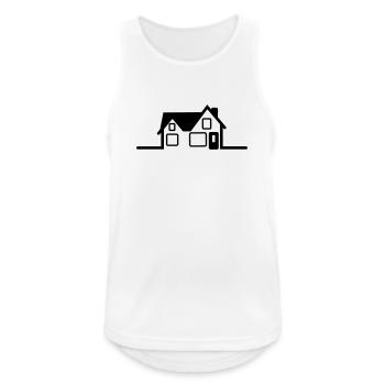 Logo des Hauses - Männer Tank Top atmungsaktiv - Weiß - Vorne - Nick (188cm)
