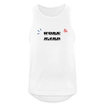 Work Hard Minimal - Men's Breathable Tank Top - white - Front - Nick (188cm)