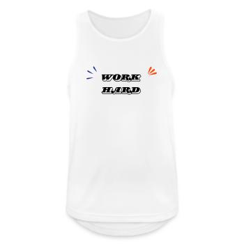 Hart arbeiten Minimal - Männer Tank Top atmungsaktiv - Weiß - Vorne - Nick (188cm)