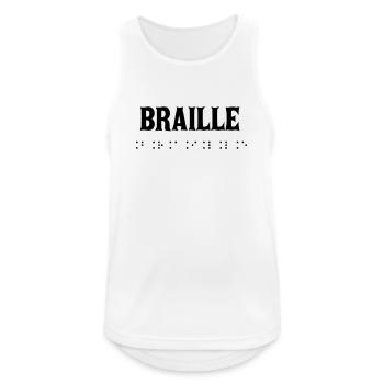 Design Braille Artistic Illustration - Débardeur respirant Homme - blanc - Devant - Nick (188cm)