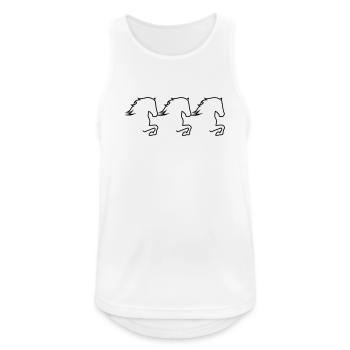 Tölter Trio - Männer Tank Top atmungsaktiv - Weiß - Vorne - Nick (188cm)