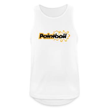 Paintball - Männer Tank Top atmungsaktiv - Weiß - Vorne - Nick (188cm)