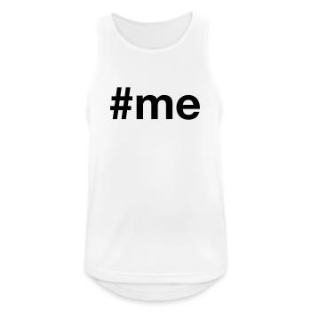 me Hashtag - Männer Tank Top atmungsaktiv - Weiß - Vorne - Nick (188cm)