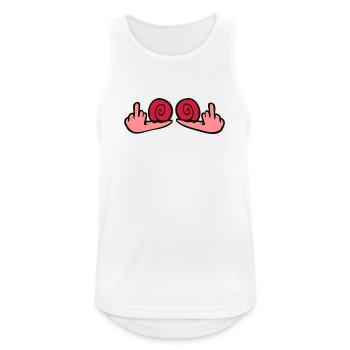 Schnecke Mittelfinger Beleidigung Wichser Fuck You - Männer Tank Top atmungsaktiv - Weiß - Vorne - Nick (188cm)