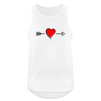 Herzkontrast auf Schwarz - Männer Tank Top atmungsaktiv - Weiß - Vorne - Nick (188cm)