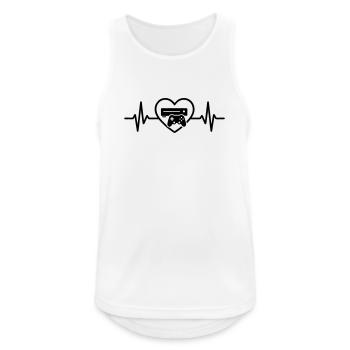 Console de jeu Gamer Heart - Débardeur respirant Homme - blanc - Devant - Nick (188cm)