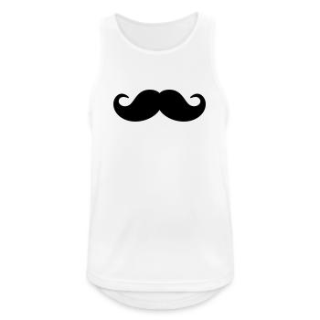 Schnurrbart - Männer Tank Top atmungsaktiv - Weiß - Vorne - Nick (188cm)