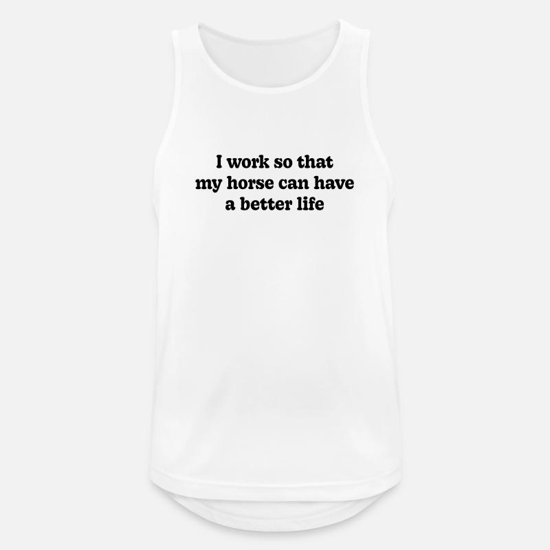 Pferd - Männer Tank Top atmungsaktiv - Weiß