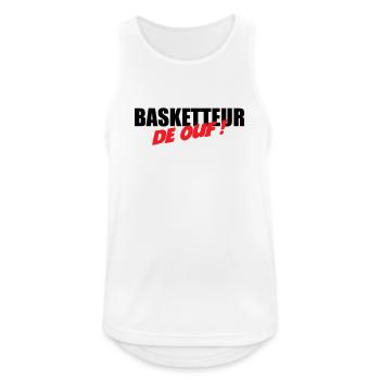 Basketteur de ouf – fun passion sport performance  - Débardeur respirant Homme - blanc - Devant - Nick (188cm)