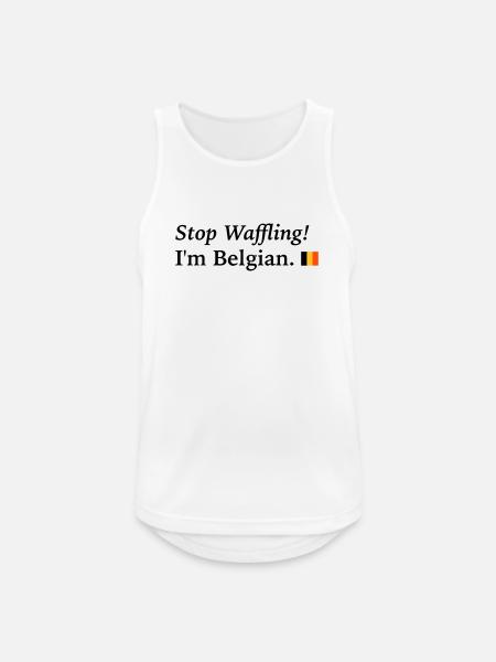 stop waffling, i am Belgian - Men's Breathable Tank Top - white