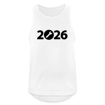Constructeur 2026, Rénovation 2026, Artisan 2026 - Débardeur respirant Homme - blanc - Devant - Nick (188cm)