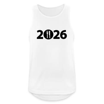 Chef 2026, Chef 2026, Restaurant 2026 - Débardeur respirant Homme - blanc - Devant - Nick (188cm)