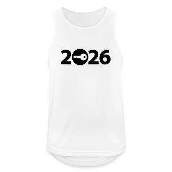 Client 2026, serrurier 2026 - Débardeur respirant Homme - blanc - Devant - Nick (188cm)