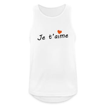 Je t'aime  - Débardeur respirant Homme - blanc - Devant - Nick (188cm)