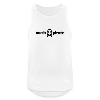 music pirate - musik pirat - Männer Tank Top atmungsaktiv - Weiß - Vorne - Nick (188cm)